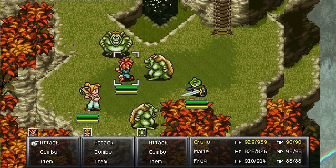 El grupo en Chrono Trigger luchando contra una oleada de enemigos