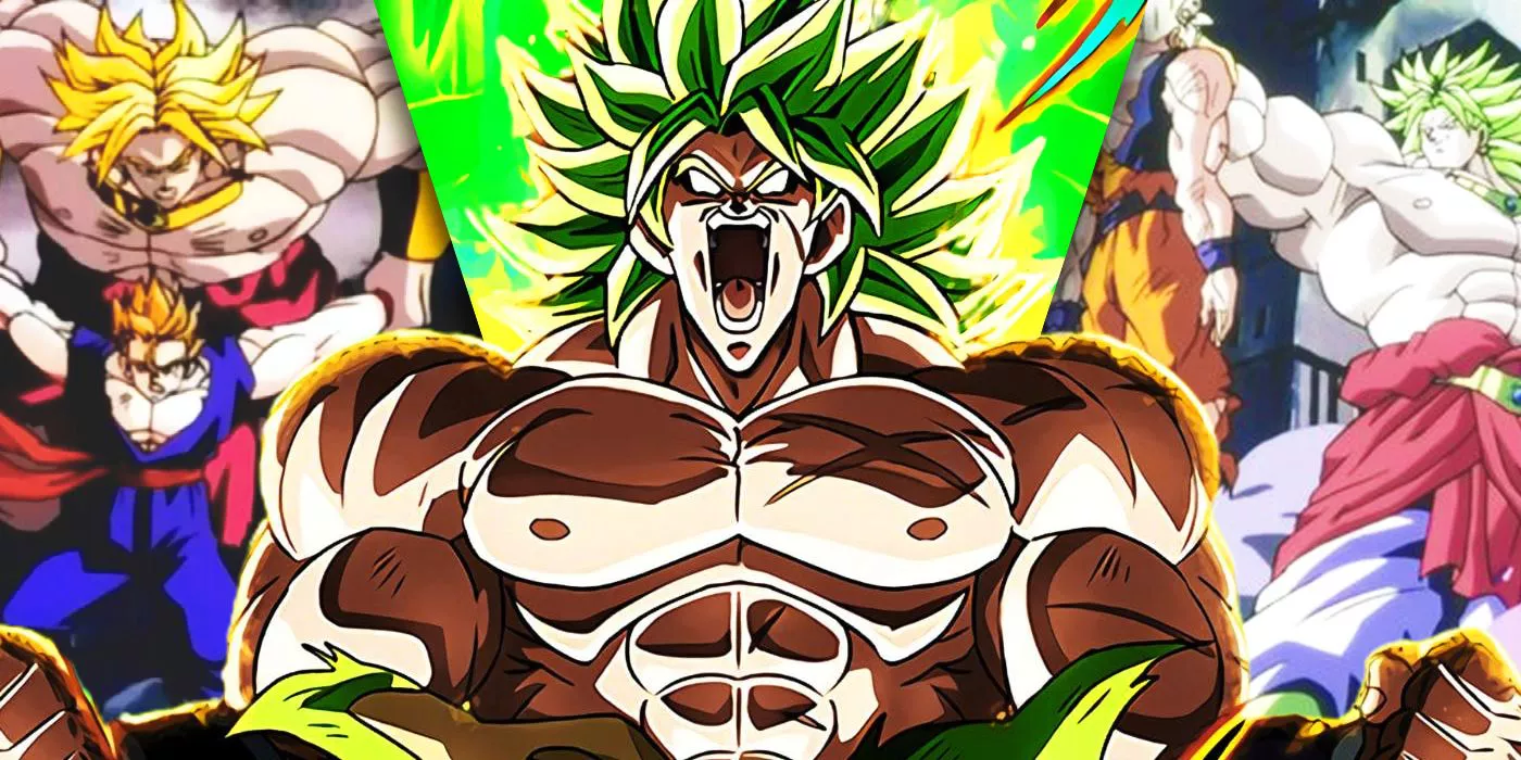 Split Images of Broly, Gohan, and Goku