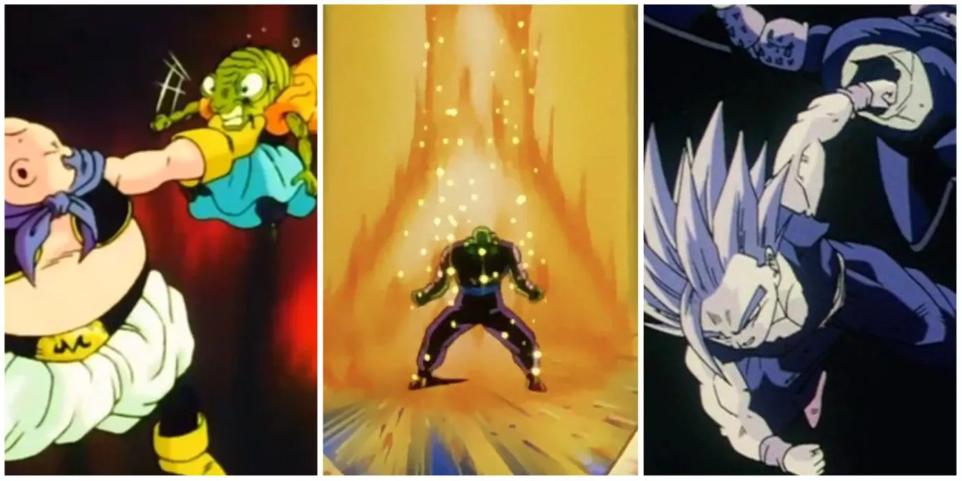 Dragon Ball Z Overpowered Scenes Buu Babidi Piccolo Fusion Gohan Cell Juniors Trio Header