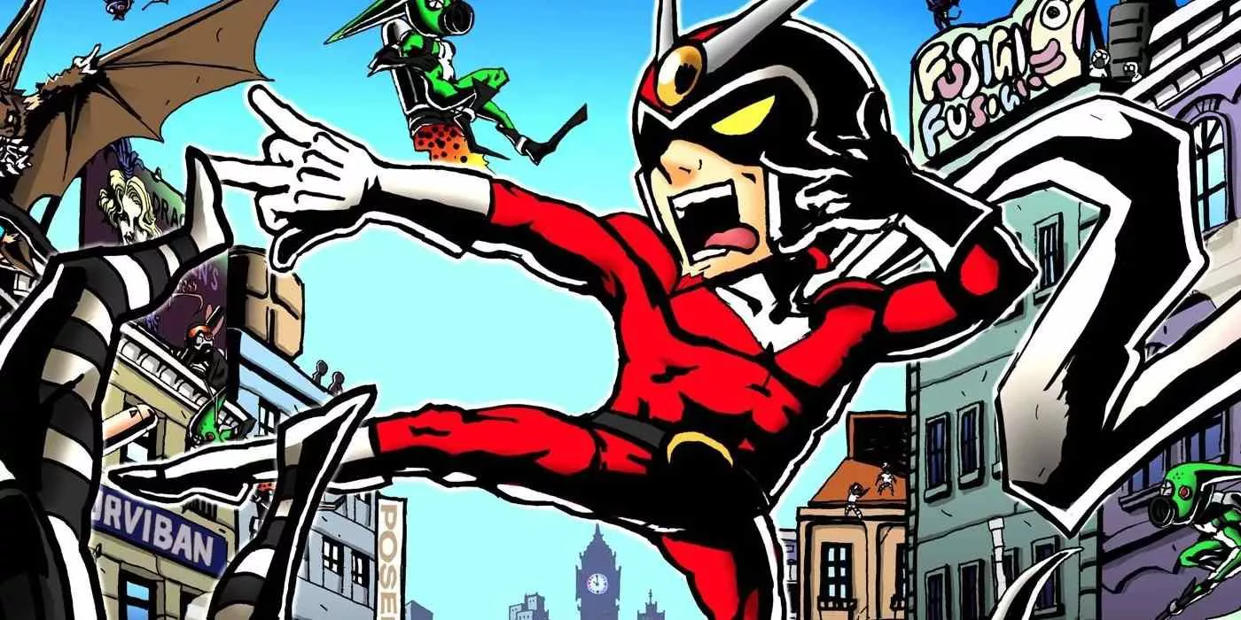 viewtiful joe sticking his tongue out