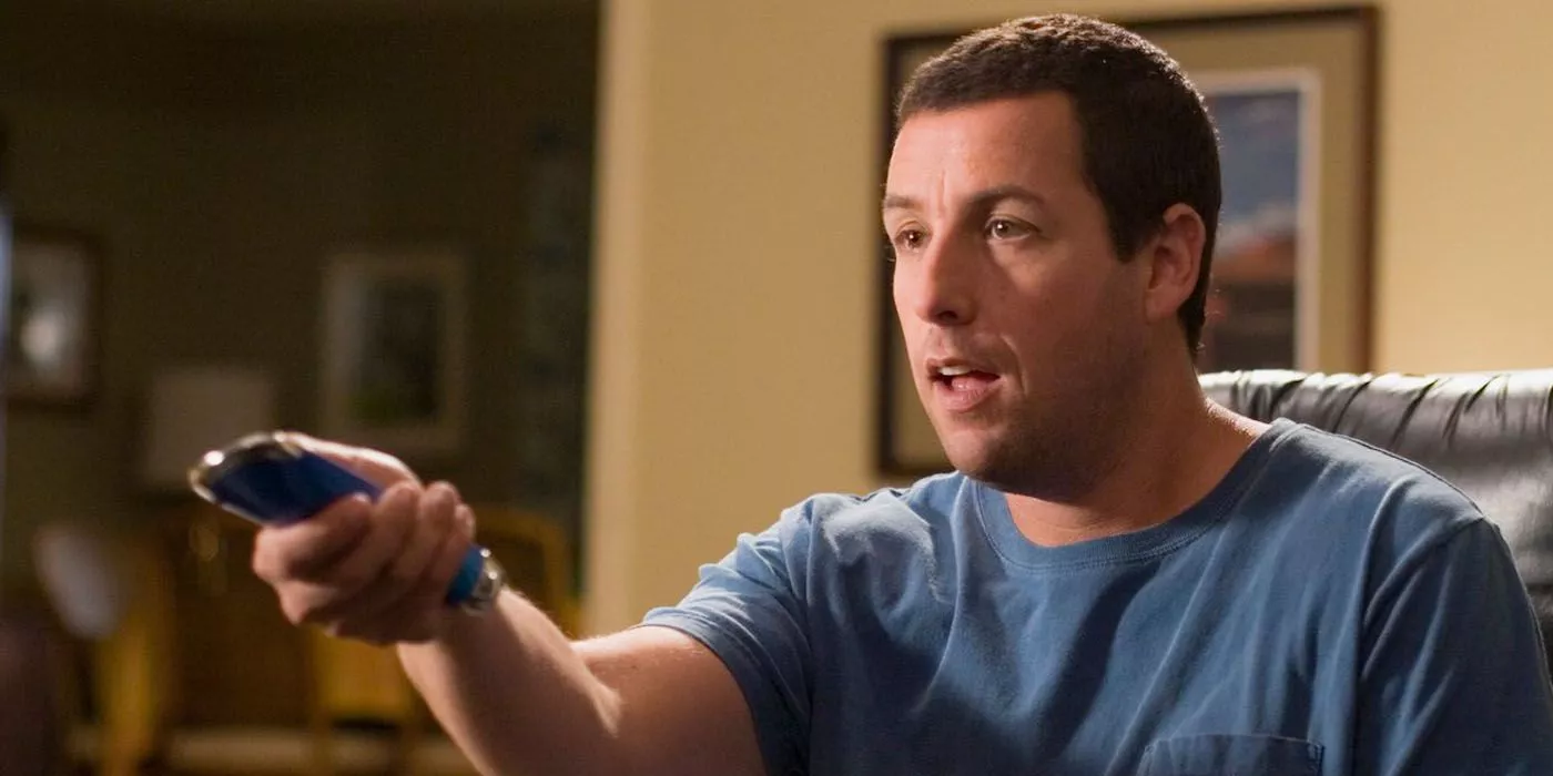 Michael (Adam Sandler) usando su control remoto en Click.