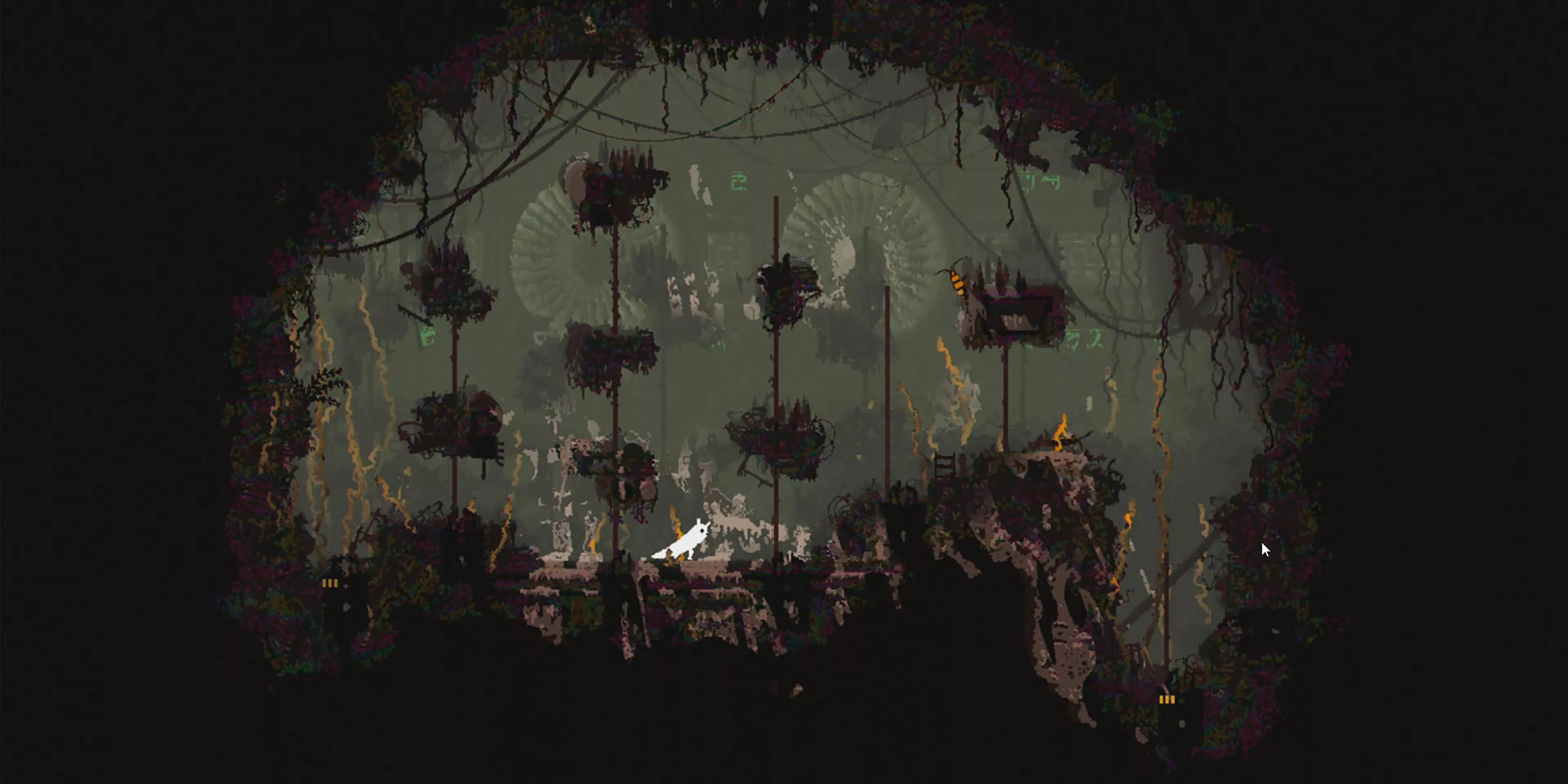 RainWorld gameplay in a subterranean environment