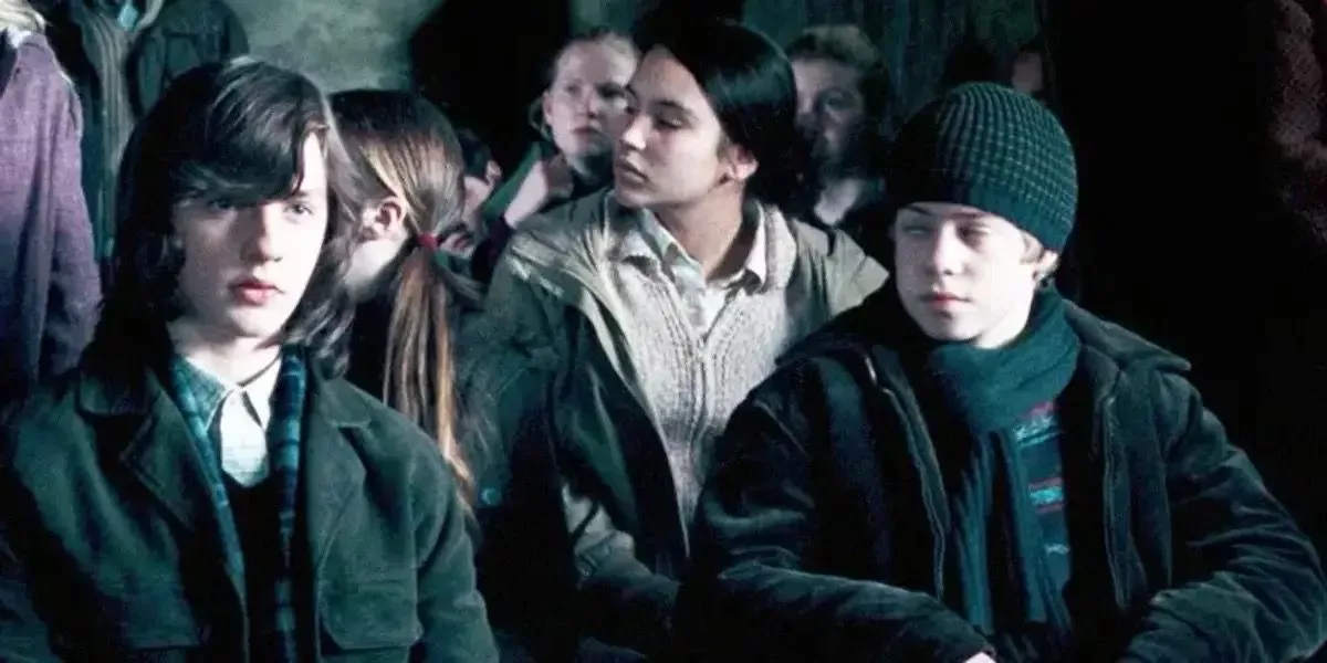 Zacharias Smith and Michael Corner in the Hog's Head from Harry Potter and the Order of the Phoenix.