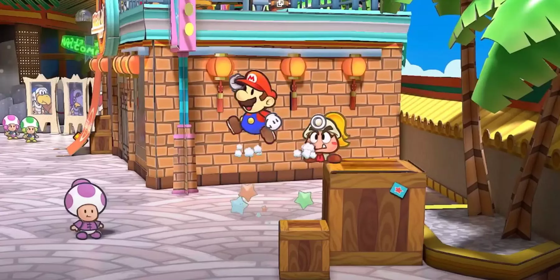 Mario finds the Battle Master in Paper Mario: The Thousand-Year Door for the Switch.