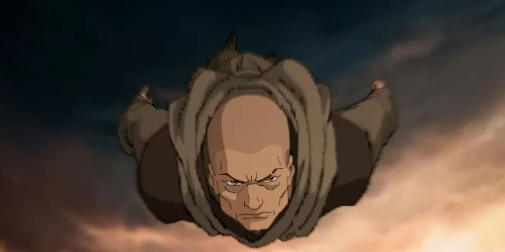 Zaheer flying straight on in The Legend of Korra.