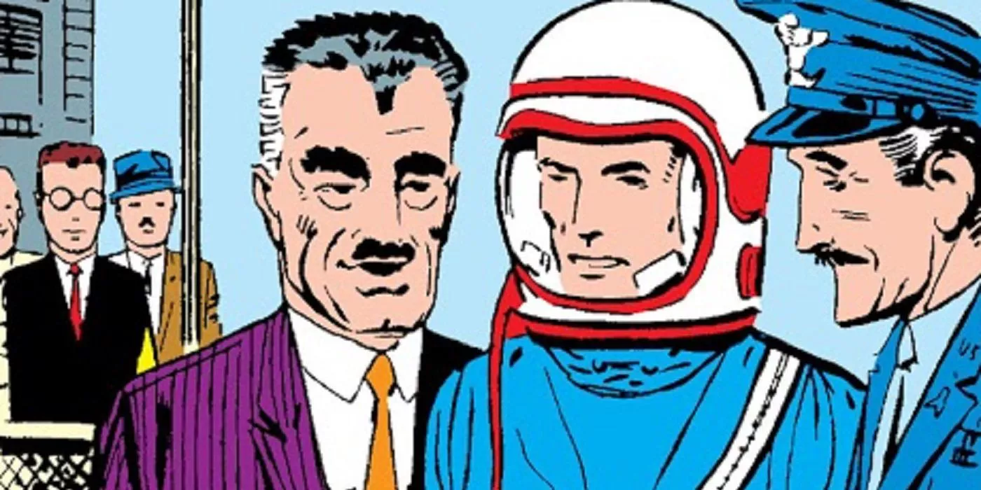 J. Jonah Jameson ve a su hijo, John Jameson, despegar en una misión espacial en los cómics de Spider-Man