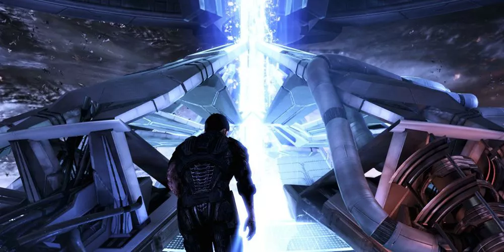 Commander Shepard camina hacia su muerte en Mass Effect 3