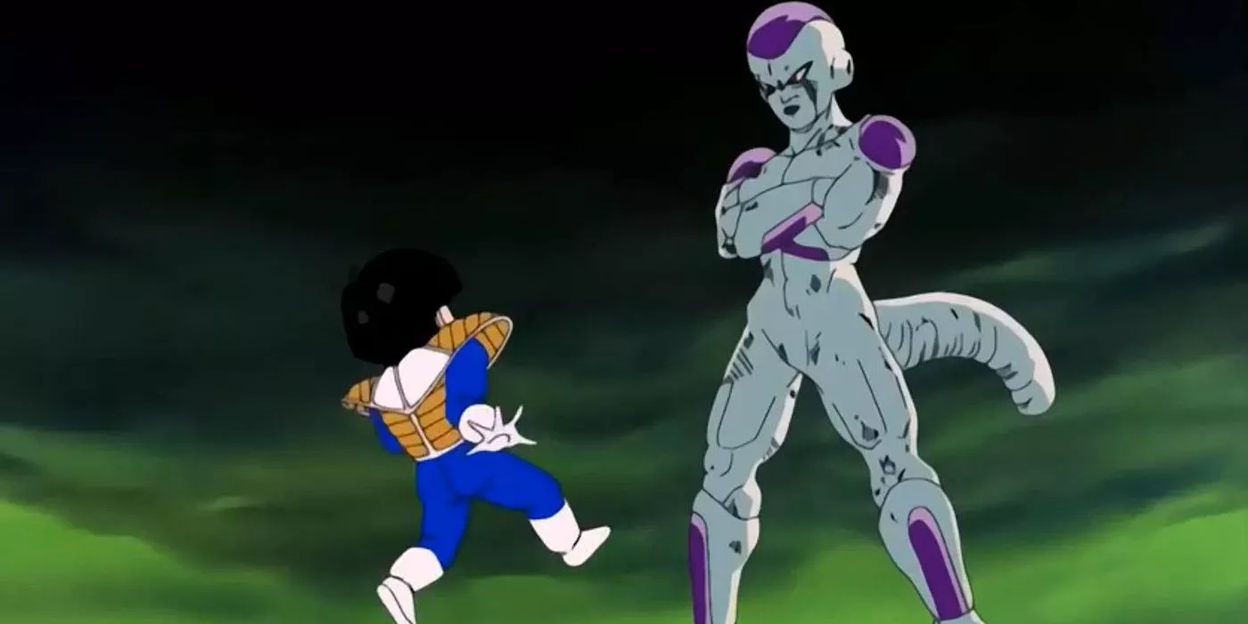 Frieza faces Gohan in his final form.