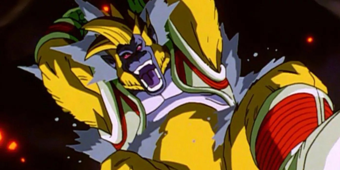 Golden Great Ape Baby Vegeta strikes in Dragon Ball GT Episode 35.