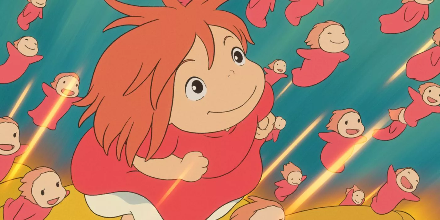 Ponyo swimming in Ponyo with little Ponyos.