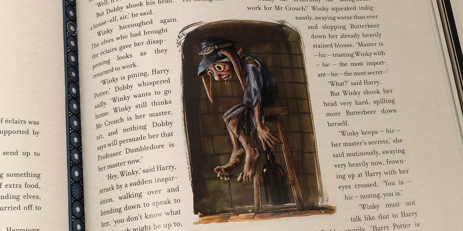 Winky the house-elf is brought to life in the illustrated Harry Potter.