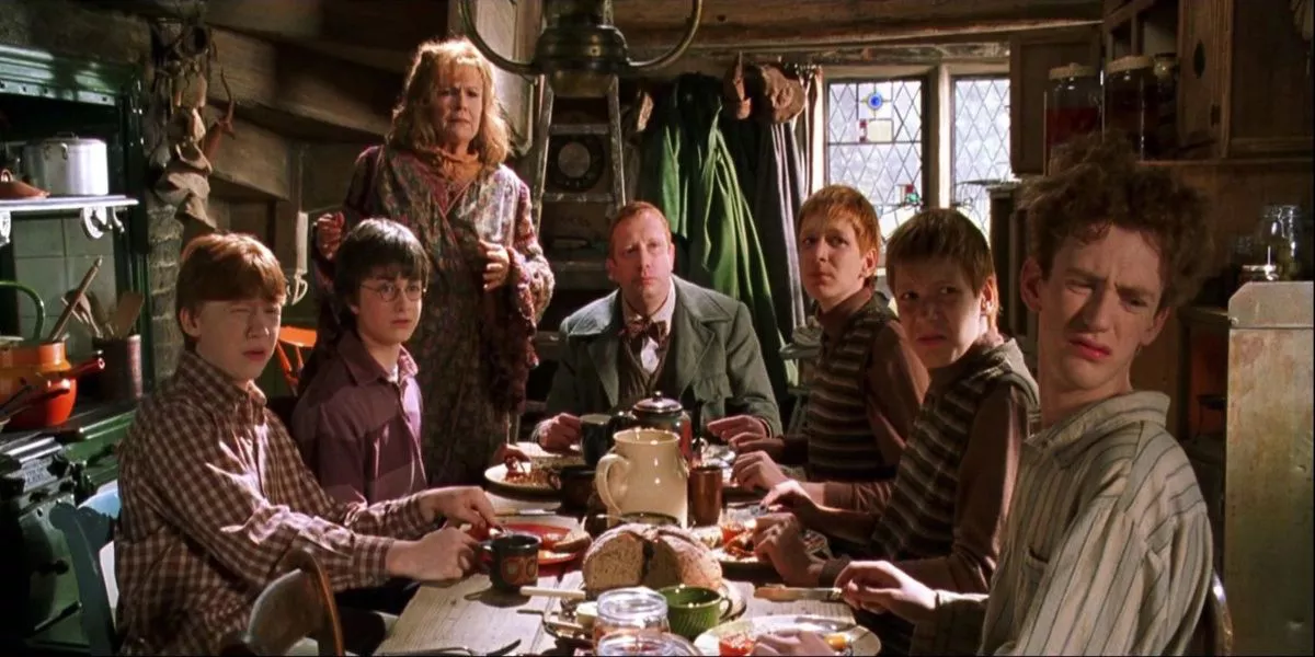 The Weasley Family and Harry from the Chamber of Secrets.