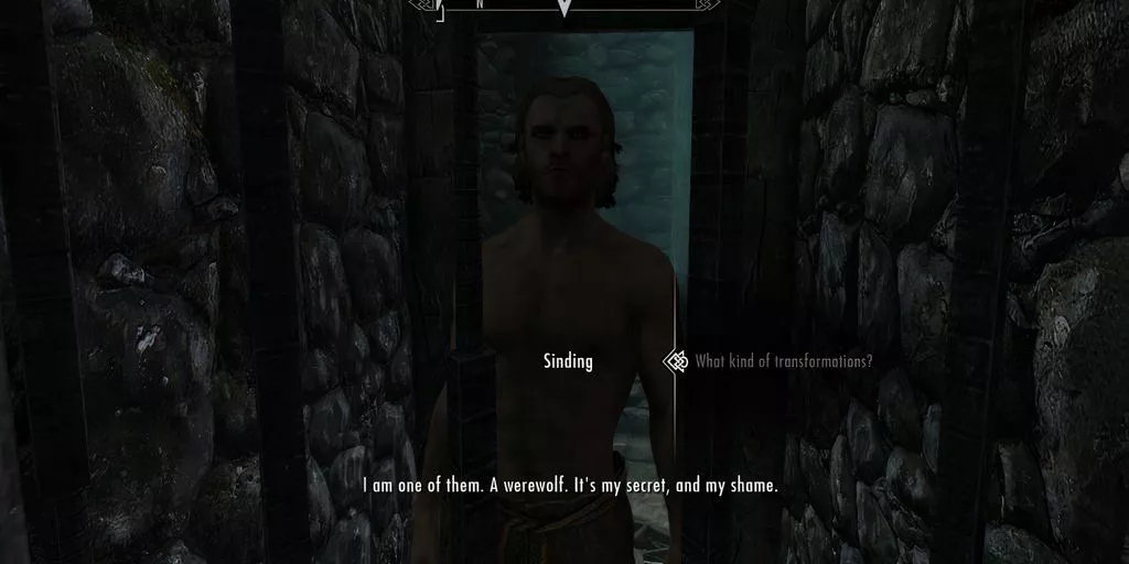 Sinding en una celda en Skyrim