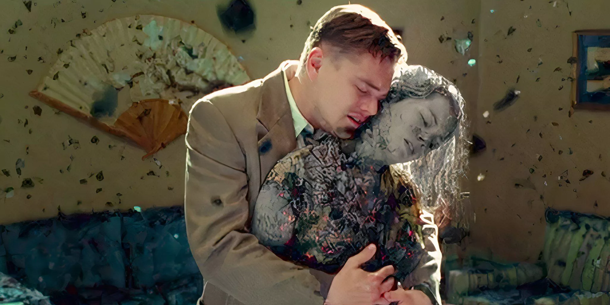 Teddy is holding Dolores as she falls to pieces in the dream sequence of Shutter Island