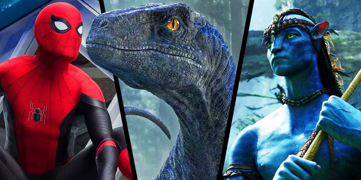 Spider-Man, un Velociraptor de Jurassic World y Jake Sully de Avatar