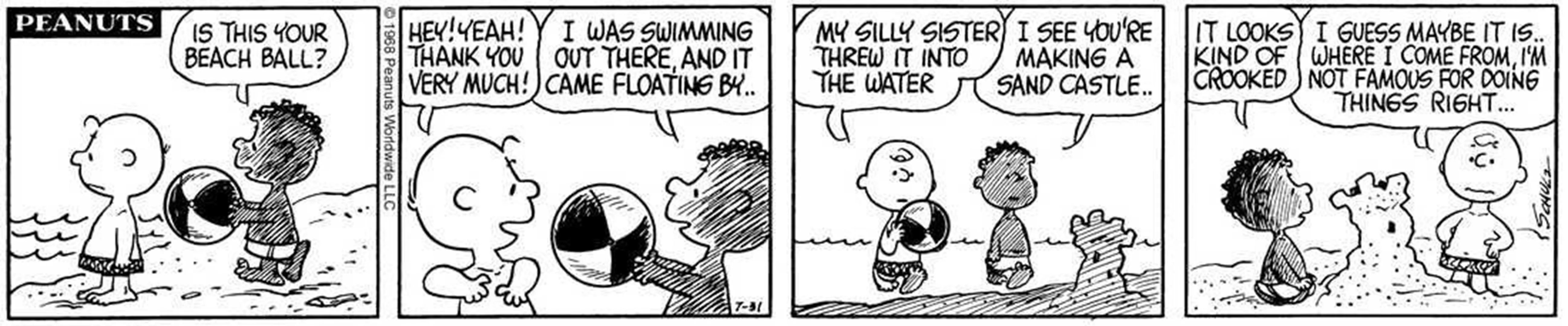 Franklin made his Peanuts debut in this strip