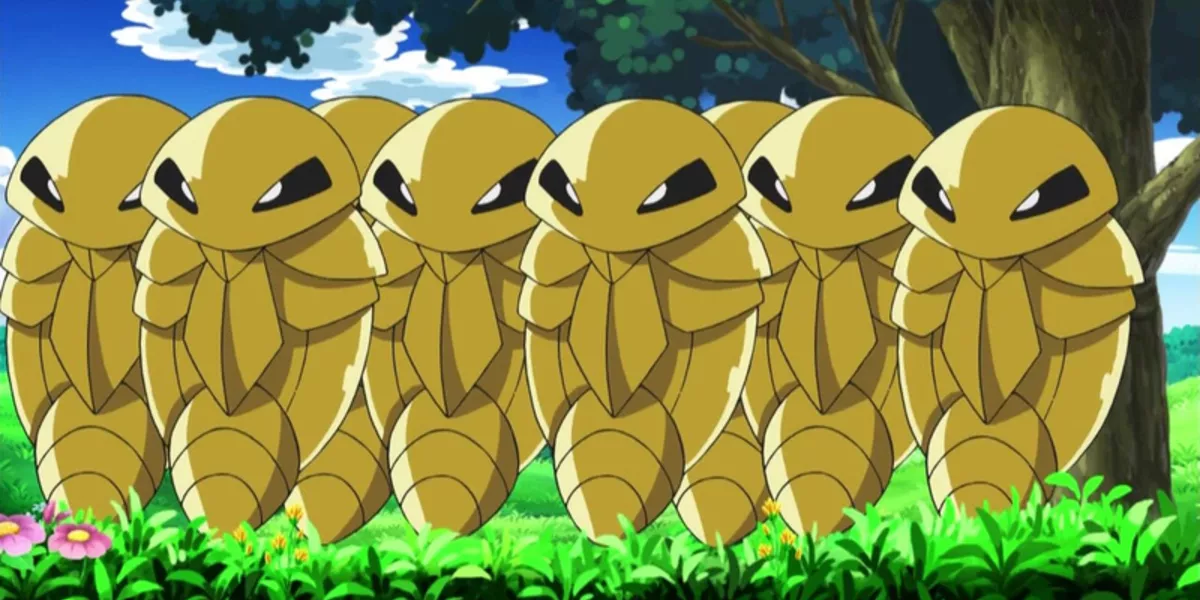 A group of Kakuna in the Pokémon anime.