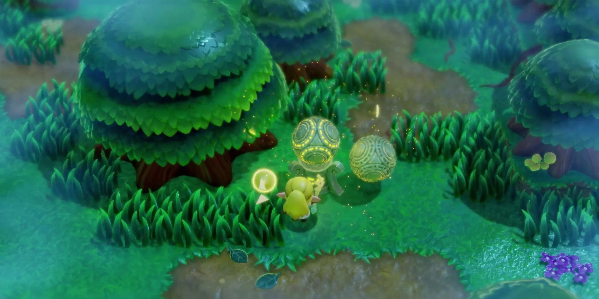 La Princesa Zelda invoca un Eco de Orbe Antiguo en el Bosque Eterno en Ecos de Sabiduría