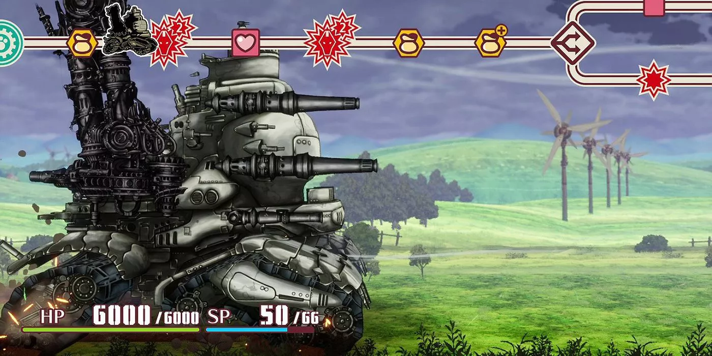 The tank traveling the plains in Fuga: Melodies of Steel