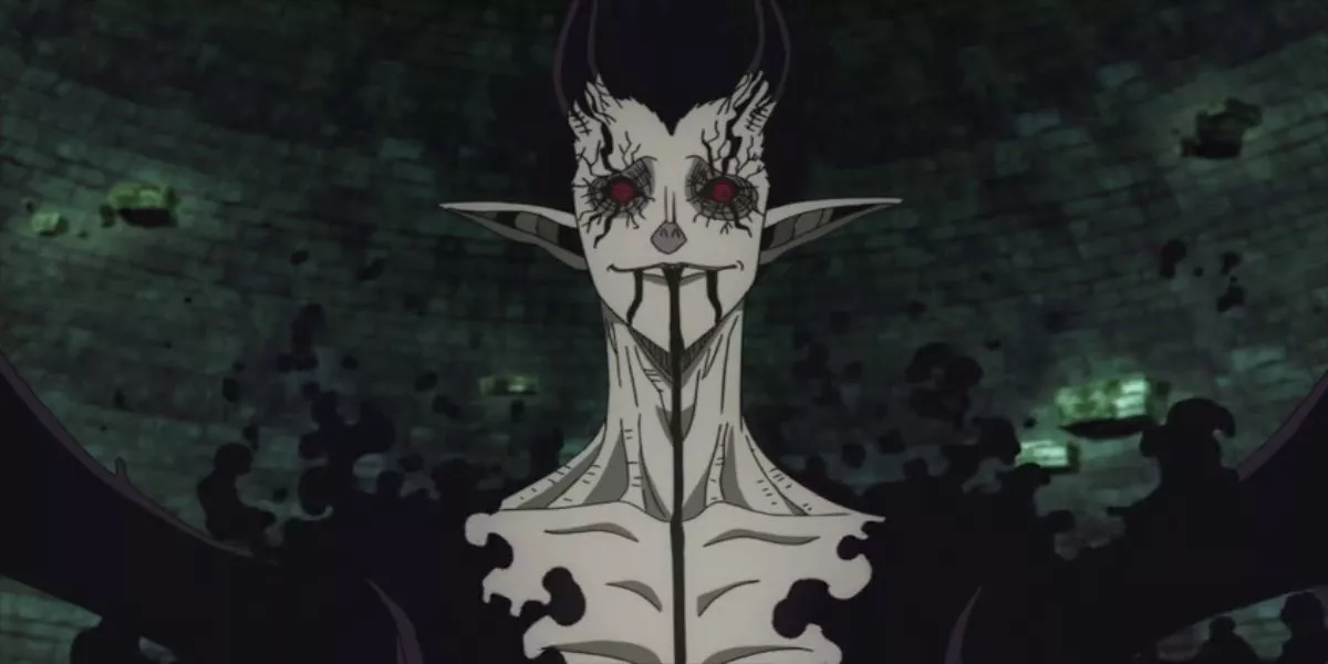 Zagred el Demonio mira intensamente en Black Clover