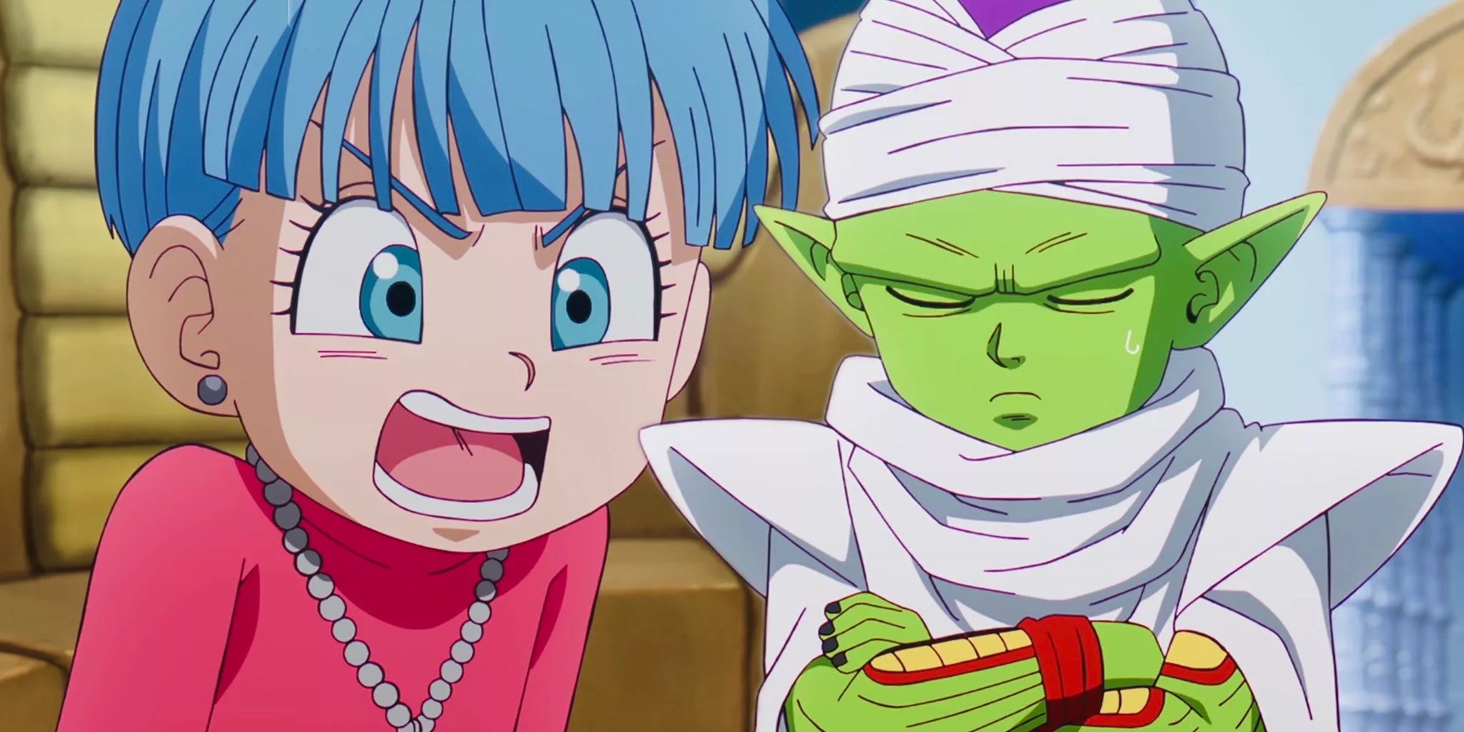 Piccolo brushes off an angry Bulma in Dragon Ball DAIMA Episode 7