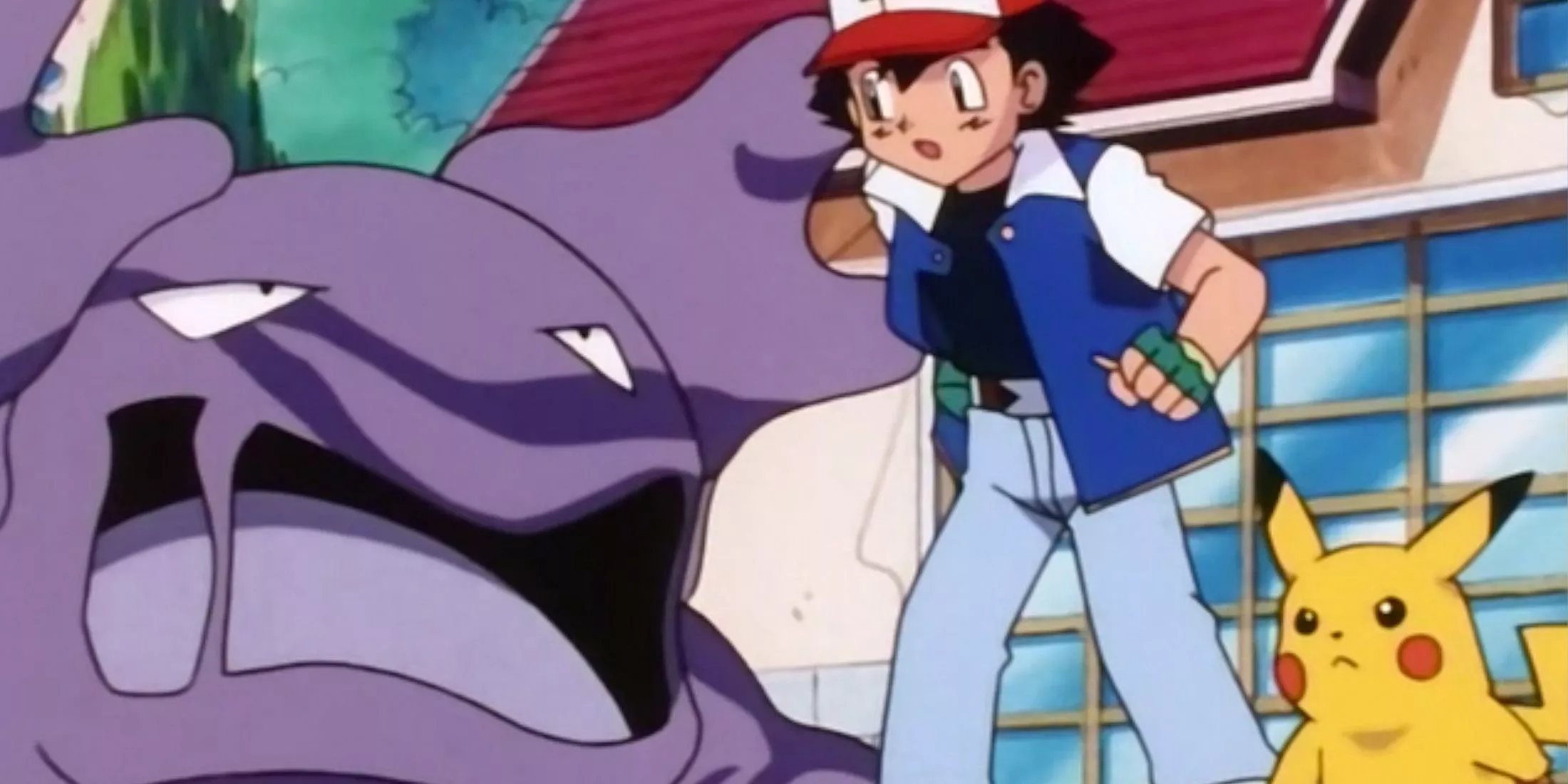 Ash talking to his Muk in Pokemon