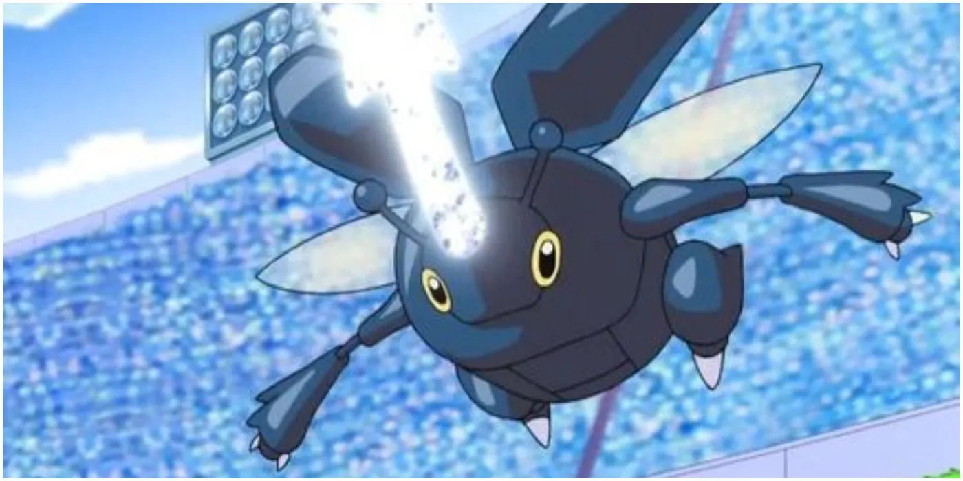 Ash's Heracross preparing an attack in the Pokémon anime.