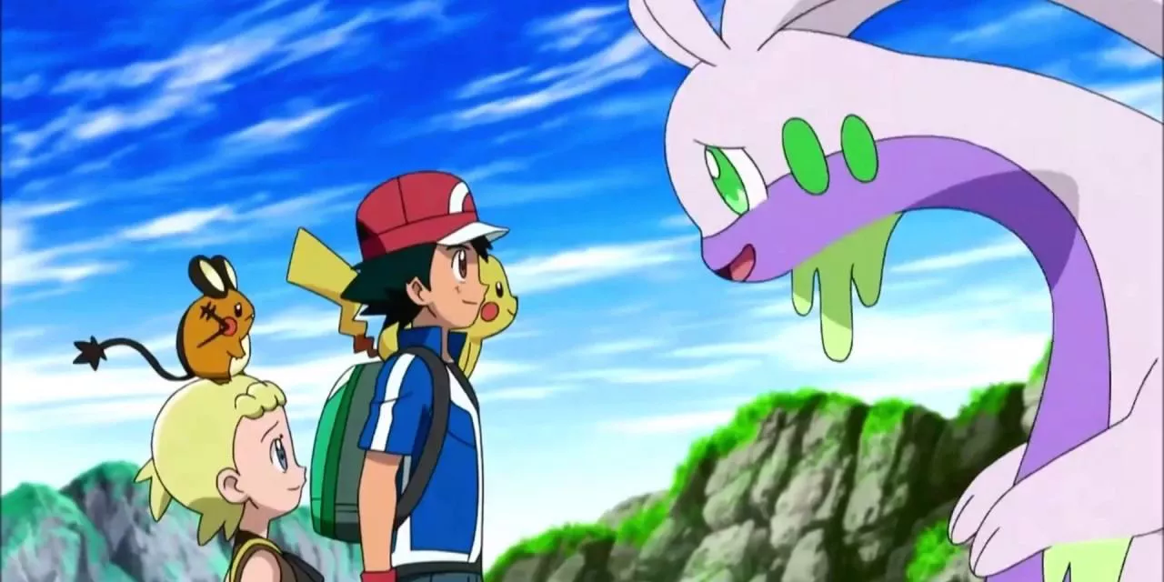 Ash se despide de Goodra en Pokémon