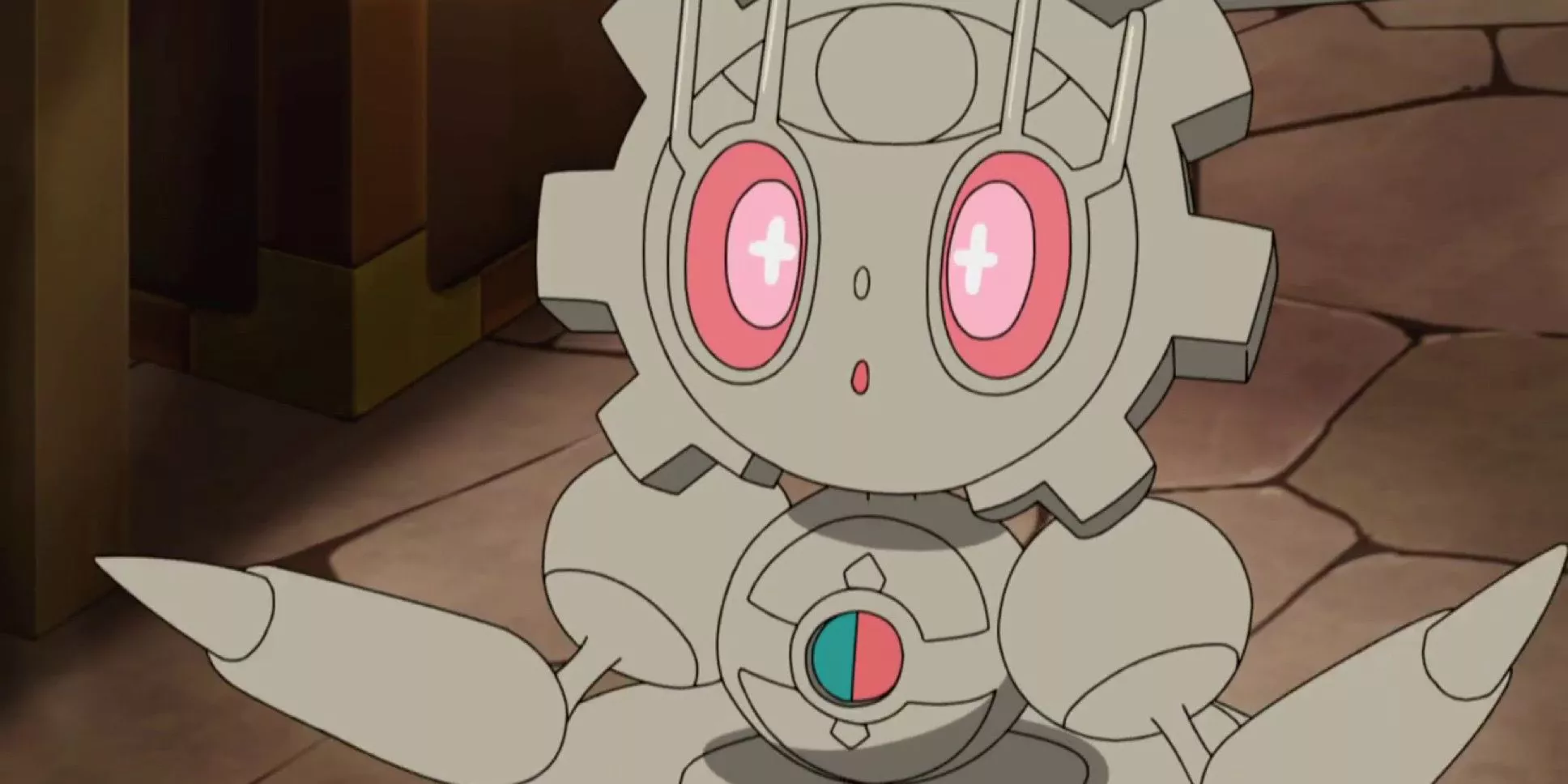 Magearna luciendo sorprendida en Pokémon.