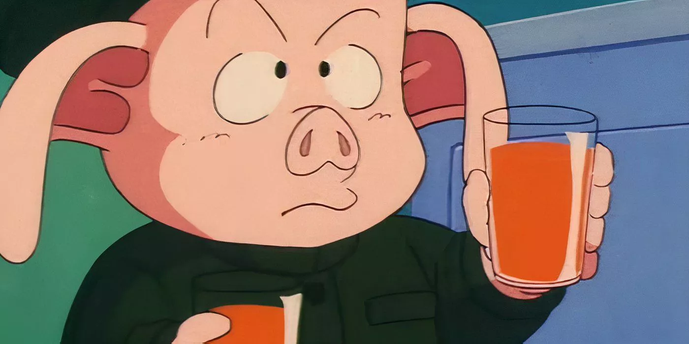 Oolong presenta bebidas que están contaminadas con hierba adormecedora a Bulma en Dragon Ball.