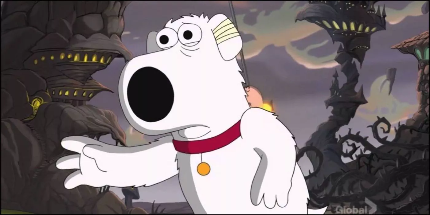 Brian en Family Guy durante su viaje con hongos