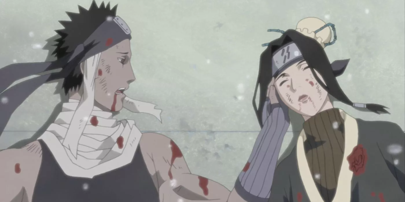 Zabuza Momochi y Haku en sus momentos finales (Naruto: Shippūden)