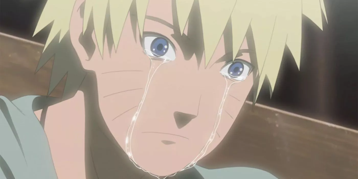 Naruto llorando por la muerte de Jiraiya