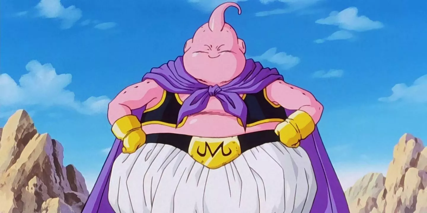 Good Buu poses for battle in Dragon Ball Z.