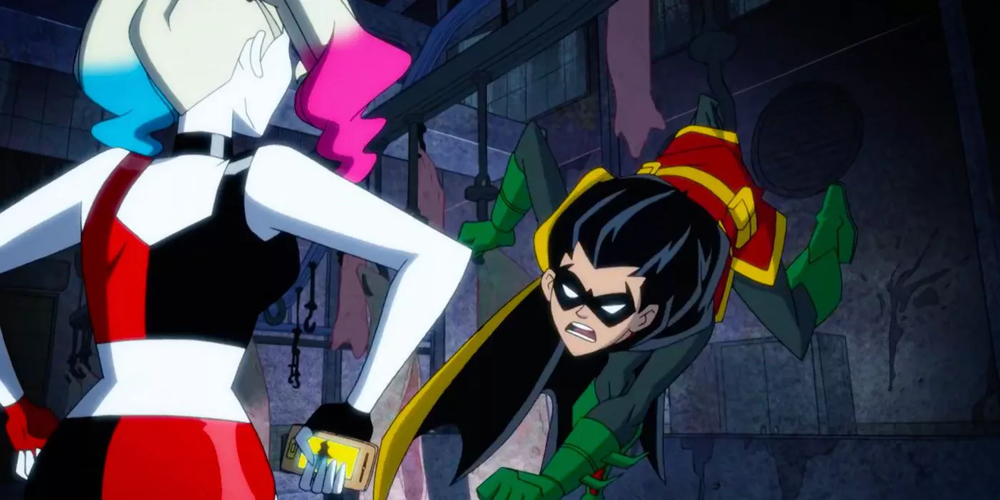 Harley Quinn enfrentándose a Damian Wayne