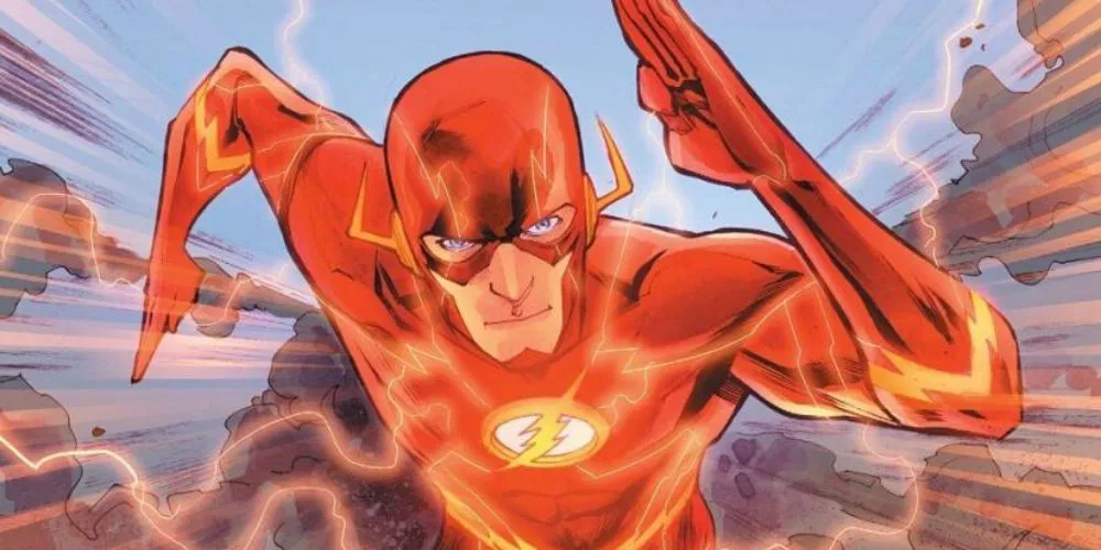 El Flash de DC Comics corriendo hacia adelante