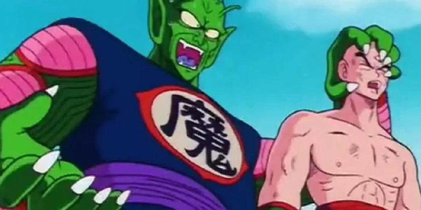 King Piccolo uses Tien as a shield in Dragon Ball.