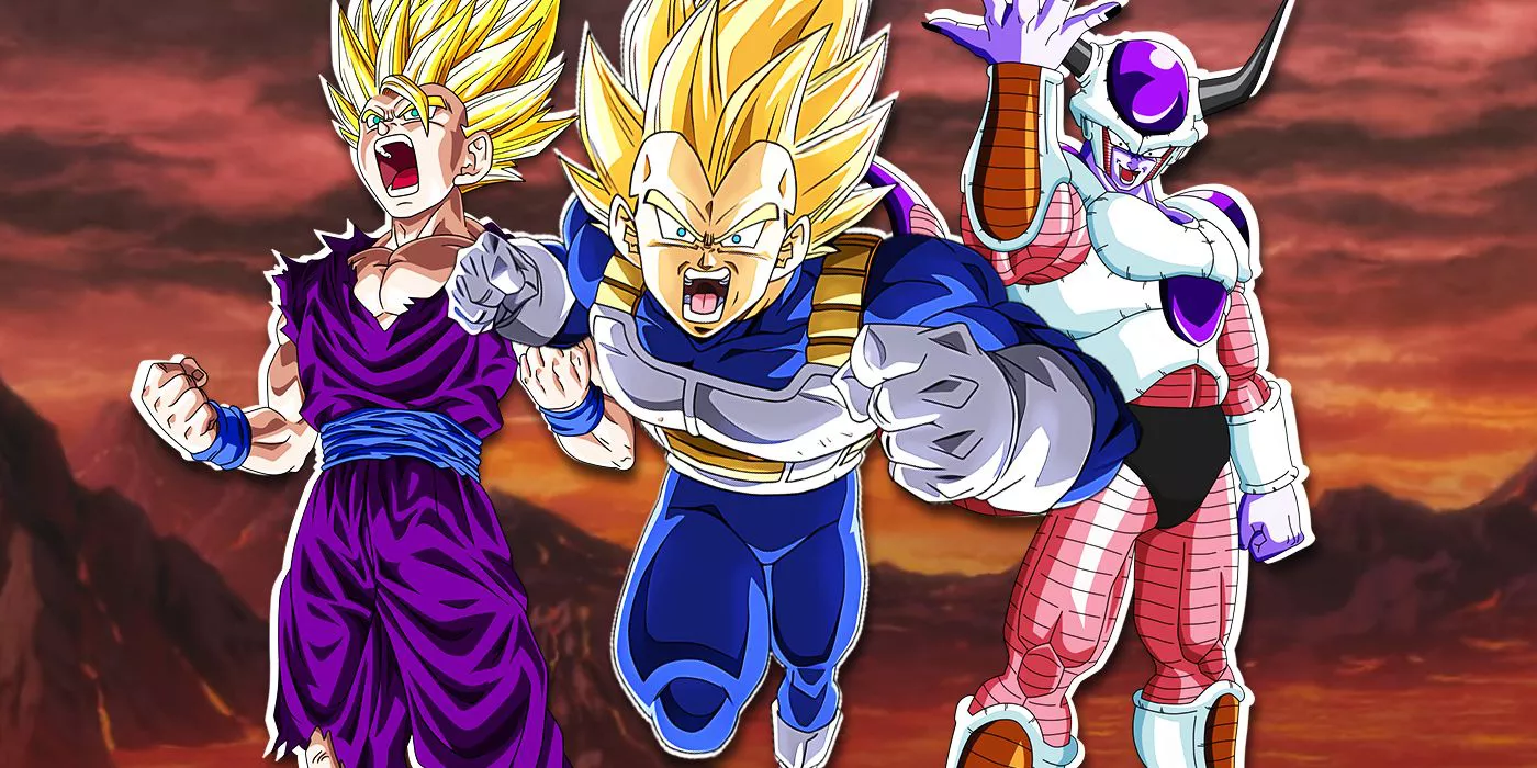 Vegeta, Gohan, and Frieza