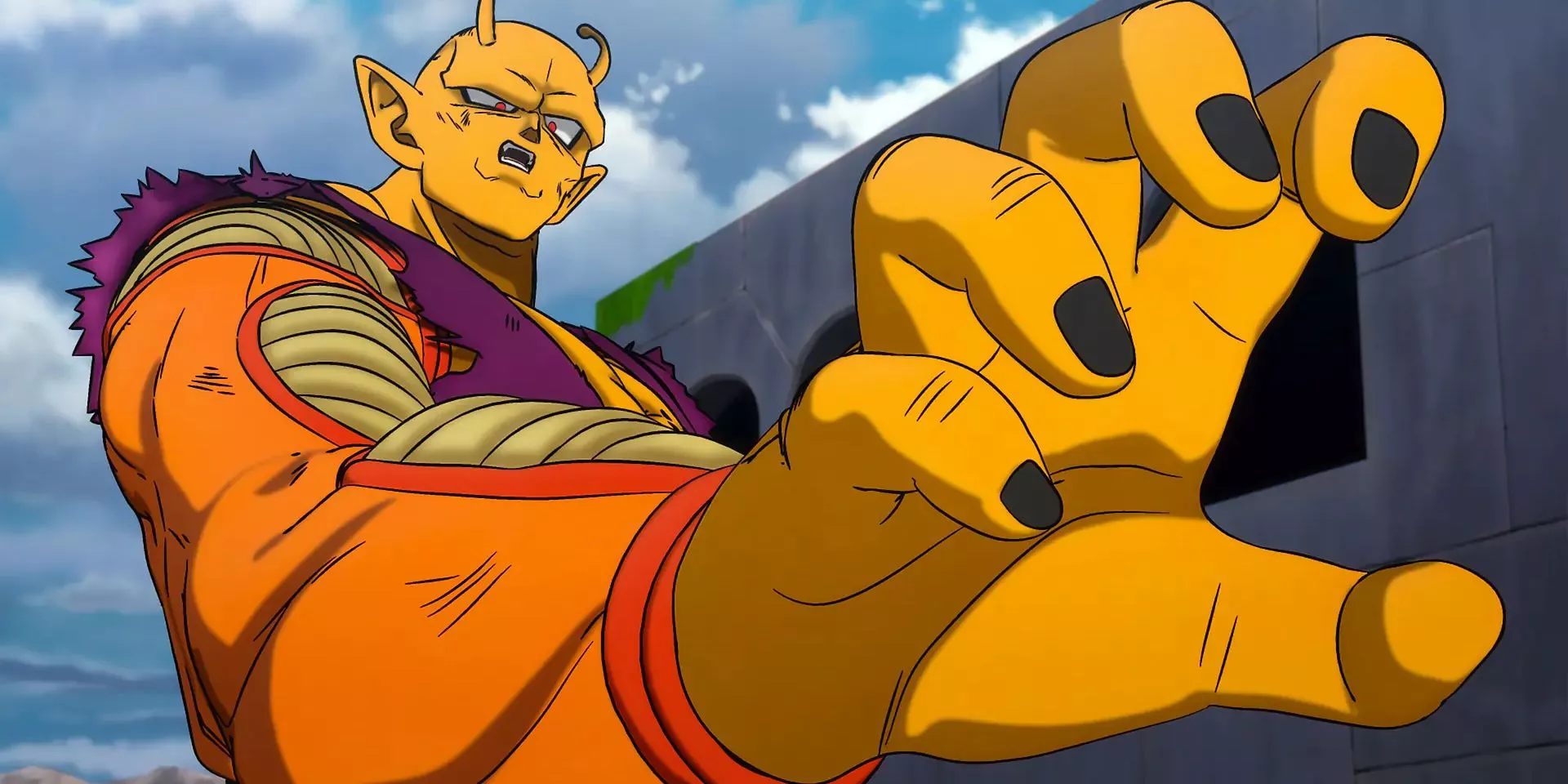 Orange Piccolo readies his fist in Dragon Ball Super: Super Hero.