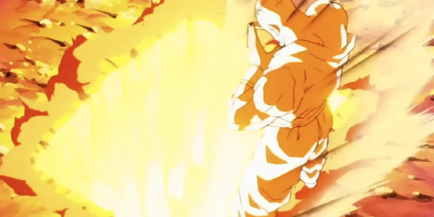 Tien usa el Tri-Beam contra Cell en Dragon Ball Z.