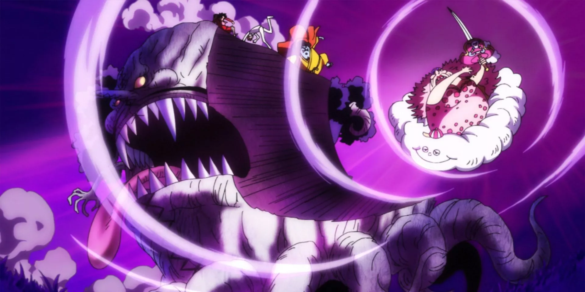 Big Mom usando Ikoku en One Piece