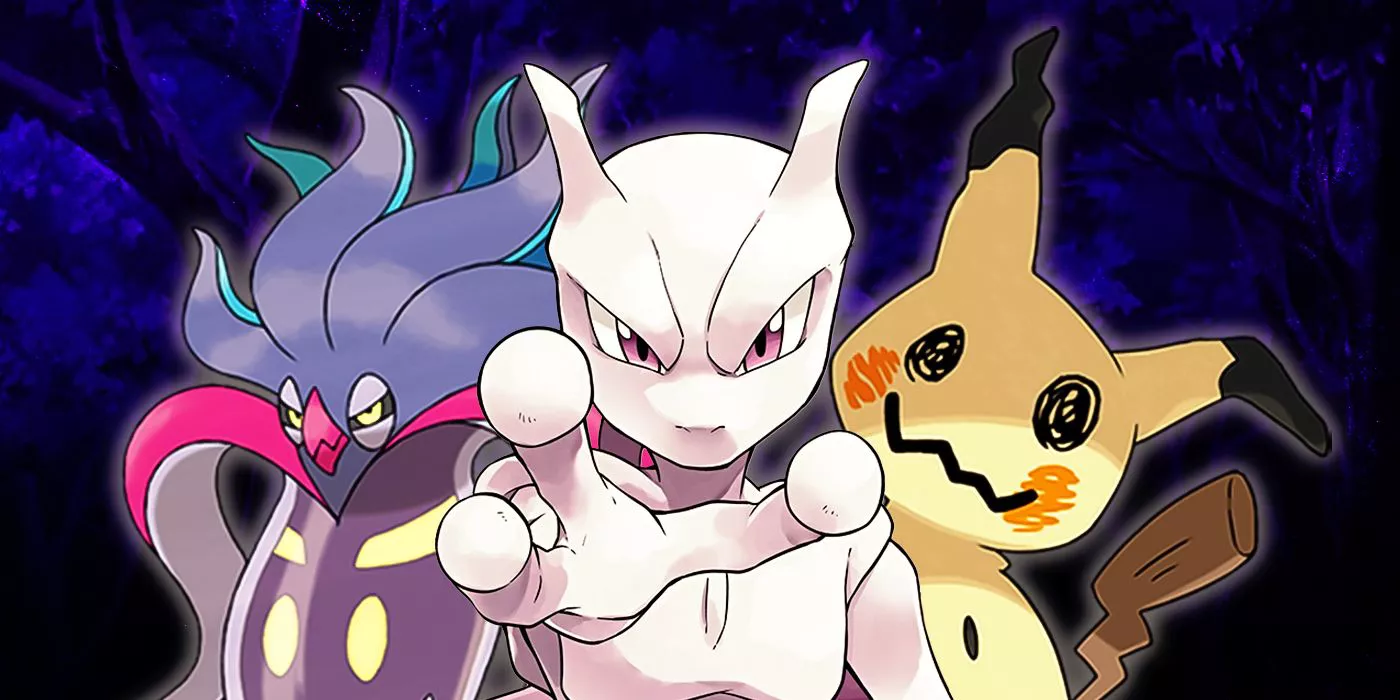 Malamar, Mewtwo y Mimikyu de Pokémon