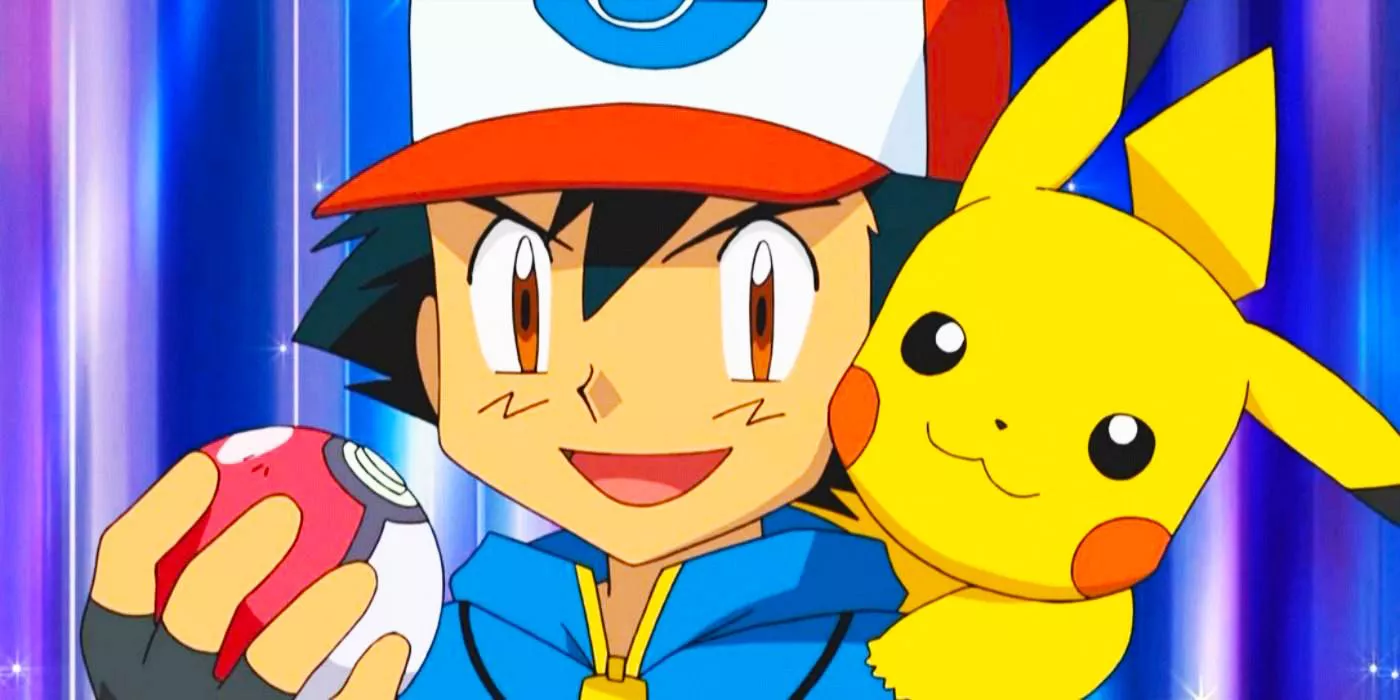 Ash y Pikachu sonriendo emocionados en Pokémon la Película: Secretos de la Selva.