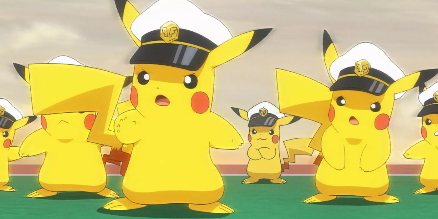 Pikachu Capitán haciendo clones de sí mismo usando Doble Equipo.