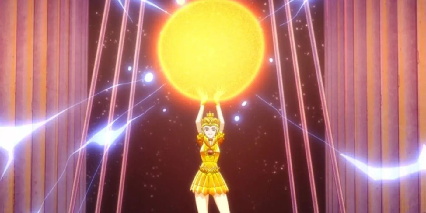 Sailor Galaxia launches a powerful attack against Sailor Moon in Sailor Moon Cosmos.