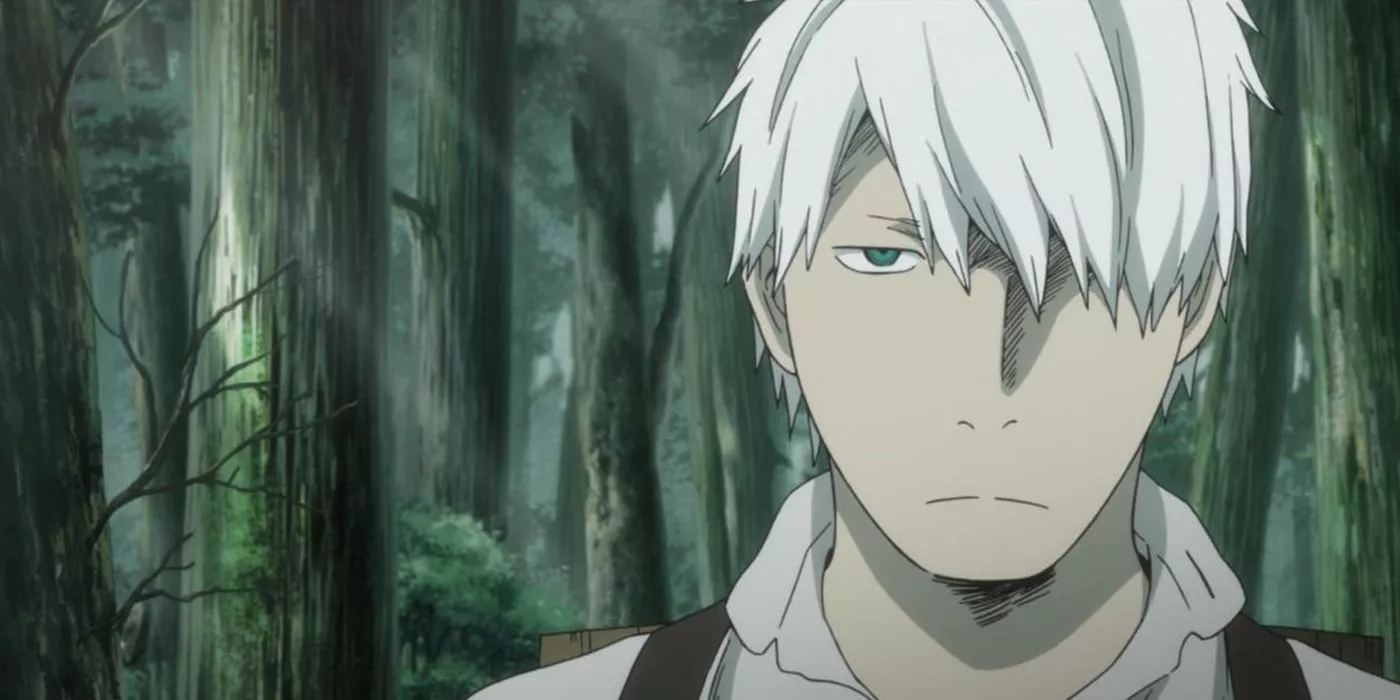 Ginko in the woods in Mushishi.