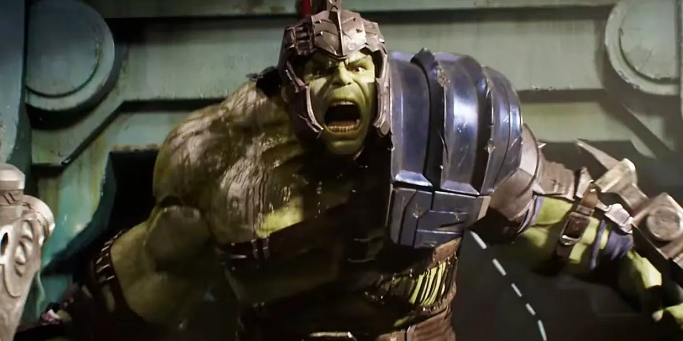 Hulk charges into the Sakaaran area in Thor Ragnarok