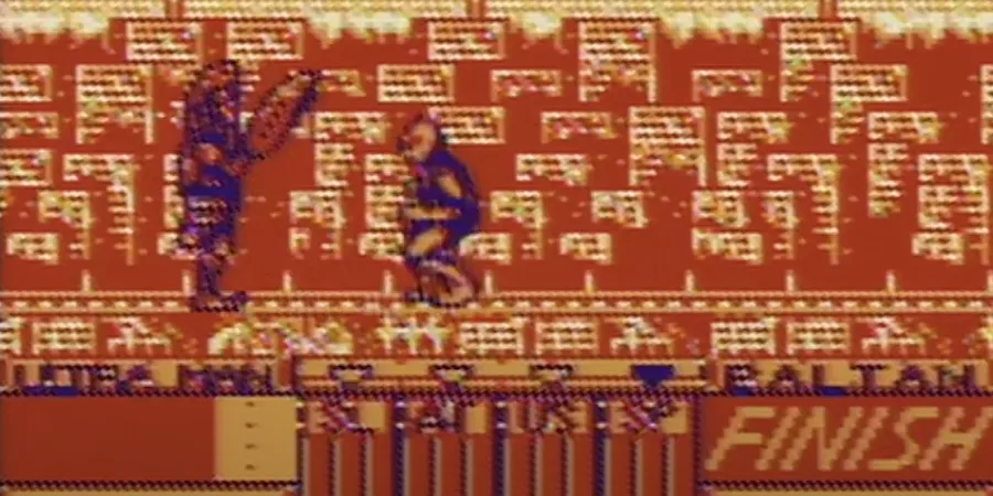 Captura de pantalla de Ultraman para Game Boy luchando contra un Kaiju.