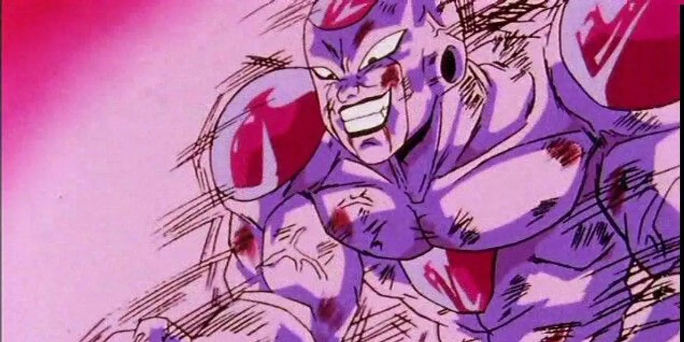 Frieza taps into 100% full power during his fight against Goku in Dragon Ball Z.