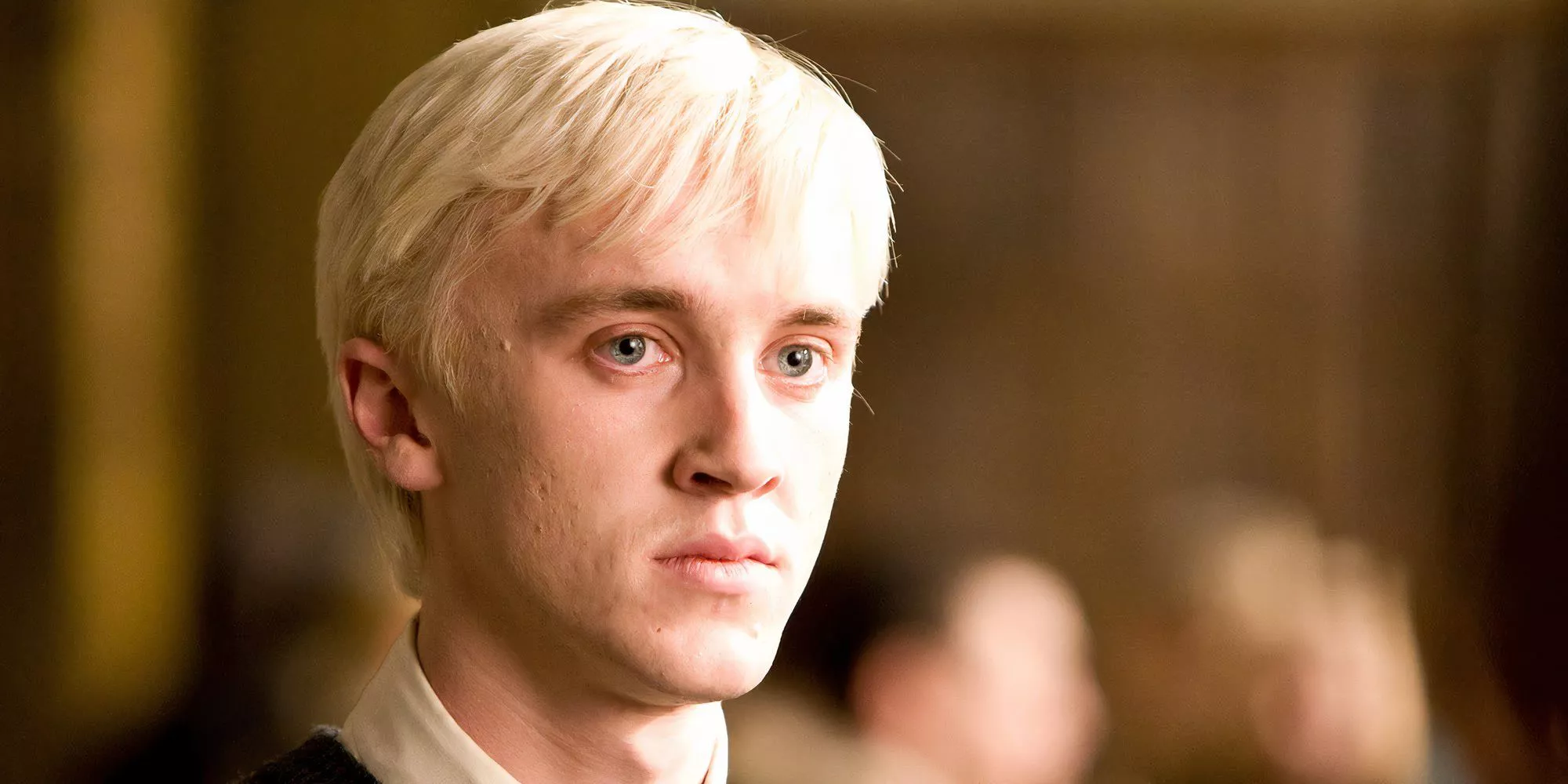 Draco Malfoy looks serious in Harry Potter and the Half-Blood Prince.